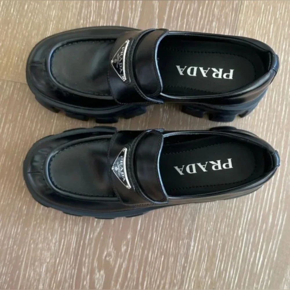Prada Nubuck Leather Monolith Loafers - Picture 3 of 5
